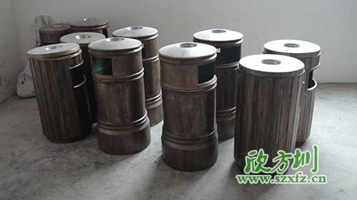  古意盎然，韶關(guān)園林仿銅玻璃鋼垃圾桶